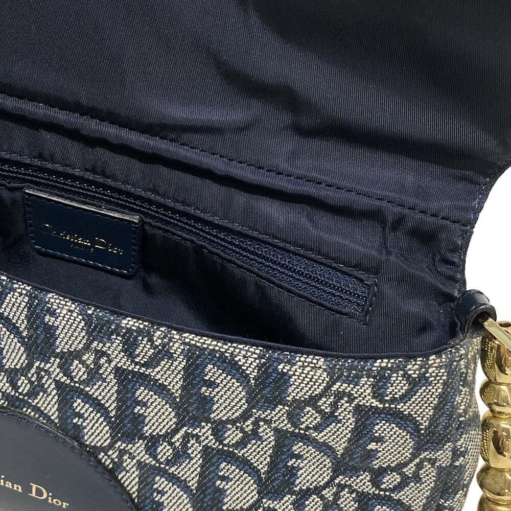 Christian Dior DIOR/ChristianDior Maris Pearl,Trotter Shoulder Bag Navy White - Picture 13 of 15